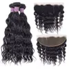 32 36 Mänskliga Virgin Hair Straight Bundles With Lace Closure Frontal Brasilian Weave Weft Body Natural Water Deep Wave Jerry Afro Kinky Curly Wet and Wavy 10a Grade