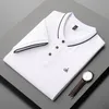 Męska Polos 2022 List Haft Koszule Biznesowe Lato Moda Topy Tee Krótki Rękaw Koszula Slim-Fit Bluzka Trend Mens Odzież
