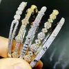 Fashion Hard Metal Luxury Gilding Bangle Multi Design Bangles With Luxurious Artificial Diamonds Inlaid Golden And Silver