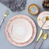 Moda Gilding DinnerWare Set in porcellana fine Porcellana Porcellana Piatto da pranzo Bistecca Piatto British Style Stoviglie Dessert Fork Cucchiaio