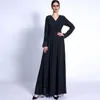 Ethnic Clothing Lined Hijab Dress Chiffon Wrap Front Long Sleeves Women Muslim Fashion Islamic Dubai Turkey Modest Plain Abaya Robe Elegance