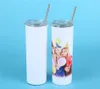 20 Unzen Sublimation gerader Tumbler leerer Edelstahl DIY konische Tassen vakuumisolierte Autokaffeetassen Partybevorzugung SEAWAY RRF12205