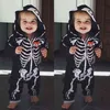 Halloween Kostium Born Baby Boy Girl Szkielet Pajaciki Z Długim Rękawem Kombinezon Ubrania Cosplay Infant 211229