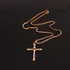 Colar de pingente de cruz de cristal para mulheres homens banhado a ouro goth jesus gargantilha corrente vintage pescoço jóias presente atacado bling bijoux