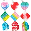 mini pops fidget leksak sin push bubbla enkel dimple anti stress relief keychain trinket sensory autism ångest nyckelring