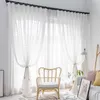 Textur 3D weiße durchsichtige Vorhänge für Wohnzimmer Mädchen Schlafzimmer Dekoration Fenster Tüll Vorhang Voile Stoff Panel transparentes Garn 210712