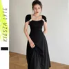 Runway Fashion Evening Dress Women Elegant Audrey Hepburn Pearl High Waist Sheath Midi Dresses Ladies Work Vestidos De Fiesta 210608