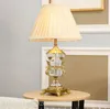 Lampe de table en cristal de luxe chambre lampes de bureau étude table éclairage chevet cristal décor à la maison or base lampes de table salon