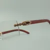 2022 monture de lunettes en bois d'origine naturelle 3524012 avec bouquet de luxe diamants pour unisexe, taille: 56-36 -18-135mm