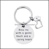 Key Rings Jewelry Stainless Steel Lettering Nurse Cap Heart Round Nursing Is A Work Of Hearts Sier Car Keychains Christmas Friend Drop 25X25MM