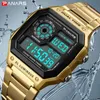 PANARS marque montres hommes de luxe sport hommes montre étanche bracelet en acier inoxydable LED réveil relogio masculino chronographe G1022