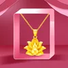 Pendentif Colliers Plaqué Or 24K Pour Femmes Lettre Lotus Calebasse Fête Anniversaire Anniversaire Bijoux