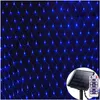 Strängar 1.5x1.5m 3x2m LED Solar Net Mesh String Light Jul Holiday Fairy Outdoor Garden Fönster Gardin Icicle Lights Garland