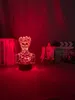 Gece Işıkları Siyah Yonca Zora Ideale Led Işık Yatak Odası Dekor için Hediye Renkli Nightlight Anime 3D Lamba