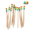 Natural Bamboo Toothbrush Wholesale Environment Wooden Rainbow Tooth Brush Oral Care Soft Bristle Disposable Toothbrushes