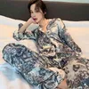 Couple Pajamas Set Women Mens Silk Satin Pajama Couples Long Sleeve Sleepwear Homewear Pj Unisex Pyjamas Plus Size M-3XL 210924