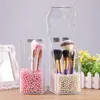 Saklama Kutuları Bineler Banyo Sosu Masası Kozmetik Organizatör Makyaj Aracı Fırça Varil Akrilik Şeffaf Plastik Toz Geçirmez Kapaklı BO