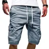 Mens Militares Carga Shorts Mens Beach Shorts Loose Work Casual Calças Curtas Multi-Pocket Sports Fitness Shorts 210315