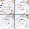 Link Bracelets Jewelrylink Chain Fashion Weaving Single Circle Red Rope Bracelet Japanese Style Lucky Beads Nafu Bangle Year Gifts Women J