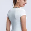 Lu*limon hızlı kısa kollu giyim üstleri tees tişört kadınlar kısa kollu kızlar joggers tişörtleri koşu teknoloji sporları nefese