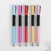 Alta sensibilidade Duplo Disco Fiber Dica 2 em 1 Universal Stylus Pen Compatível para iPad, Android, PC Microsoft Tablets Touchscreen