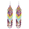 Earrings  Necklace Bohemian Ethnic Style Fashion Charm Jewelry Sets African Tribal Colorful Resin Bead Long Tassel Choker Anklet243t