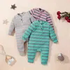 Född Baby Boys Girls Romper Pyjamas Spädbarn Kläder Bomull Långärmad Print O-Neck Comfy Jumpsuit Toddler Kläder Outfits 220106