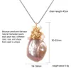 Sterling Silver 925 Pearl Pendant Necklace For Women Natural Freshwater Pearl Barock Big Pearl Fine Jewelry Handmade Q012728943577095