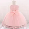 2021 Célébration d'été Baptême Première robe d'anniversaire pour bébé fille fête robes de fleurs fille enfant robe de princesse 12 mois G1129