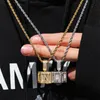 Mens Hip Hop Jewelry Iced Out Initial Letter Necklace Pendant Gold Silver Cube Dice Hiphop Necklaces C39982203