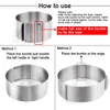 6-12 Inch Adjustable Stainless Steel Dessert Cake Mold Circle Baking Round Mousse Ring Mould Kitchen Decorating Tool 210225