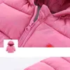 Herfst Winter Hooded Children's Down Jassen voor Baby Jongens Meisjes Effen Dikke Fleece Warme Kids Top Jassen Bovenkleding Kleding 211203