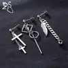 ZS 12st Lot Punk örhängen Rostfritt stål Hoopörhängen för män Hip Hop Earring smycken Korean Ear Piercing Accessories 2202983975