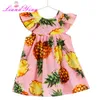 2021 nova flor vestido de limão princesa crianças meninas meninas sem mangas vestido floral festa de algodão vestido de casamento crianças verão sundress q0716