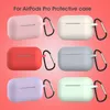 DHL Newest Thick Liquid Silicone Cases Waterproof for Apple AirPods Pro with Metal Buckle 12 Colors Optional Earpbuds Case4201671