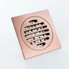 2021 New Drains Rose Gold Brass Shower Bathroom Deodorant Euro Square Floor Drain Strainer Cover Grate Waste Rkp2224Y9612318