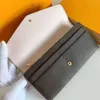 Sarah Wallet topkwaliteit lange envelop flap portefeuilles met doos LB123 Designer Key Coin Holders Purse Leather Mini Pochette Clutch BA263F