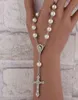 10st / lot gratis katolska halsband glaspärlor decennium rosary pendent för kvinnor gåva