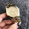 24% DI SCONTO orologio Orologio da donna, stile lettere grandi, cinturino in acciaio, metallo, quarzo, con orologio completo di lusso 6990