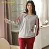 Casual sleepwear algodão grande tamanho mulheres pijamas m l xl 3xl 4xl 5xl pijama conjunto estilo desportivo plus home ternos 210809