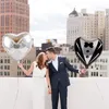 2pcs/Set Bride and Groom Romantic Wedding Dress Foil Heart Balloons Wedding Party Decoration Engagement Valentine's Day Ballons