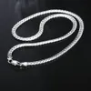 925 Sterling Silver 6mm Width Luxury Brand Design Fine Necklace Kedja för Kvinna Mäns Mode Bröllop Förlovning Smycken