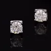 Stud S925 Sterling Silver Earrings 1ct D Color 4 Claw Moissanite with Certificate