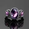 Bague améthyste violette pour femmes argent 925 bijoux fins pierres précieuses ovale bohême fête Anillos Para Mujer la nouvelle liste
