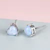 Women's Crystal Zircon Heart Shaped Ear Studs Earrings For Women Silver color Geometry Earring Bijoux