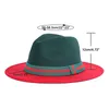 Unisex Red Patchwork Fedora Hat Men Womens Panama Hat British Style Trilby Party Foral Panama Cap