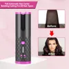 Cordless Hair Curler Automatic Curling Iron Adjustable Temperature Fast Heating Ceramic LCD Display W Timer USB Rechargeable6645663