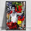 Абстрактный Брюс Ли Nunchaku Graffiti Street Art Poster и Prints Kung Fu Superstar Canvas Картина на стене Картина для гостиной