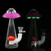 Vatten Rökning Rör Shisha Hookah Silikon Slang Joint Flying Saucer Pipes Glas Bong Rak Höjd 7 "Oljeplattform