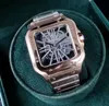 Мужские часы высокого качества, классические кварцевые часы, мужские часы, дизайнерский браслет из нержавеющей стали, новые поступления, наручные часы, подарок Skeleton285e